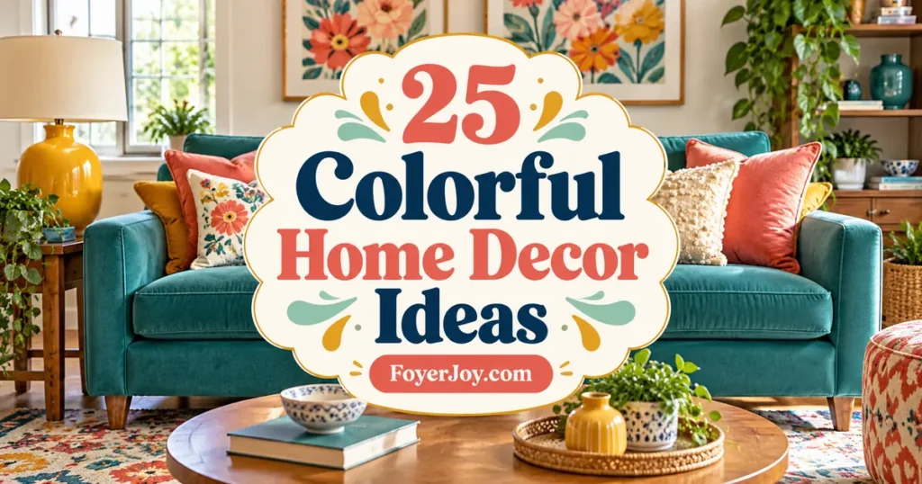 25 Colorful Home Decor Ideas — FoyerJoy featured cover with a colorful home interior.