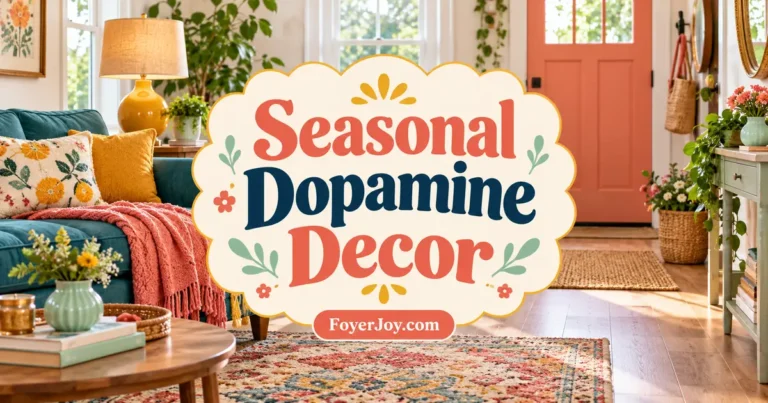 Seasonal Dopamine Decor — FoyerJoy cover showing a colorful seasonal interior.